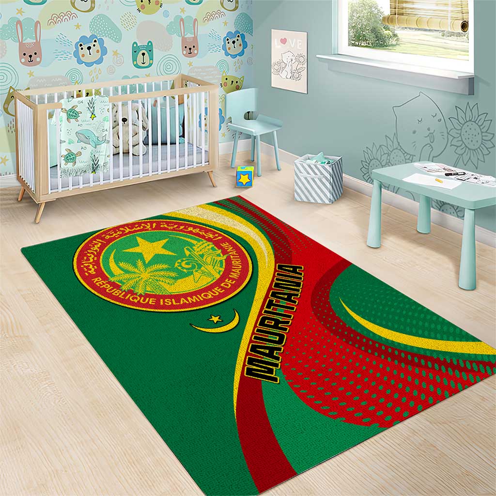 Mauritania Independence Day Area Rug with Mauritanian Seal - Special Version