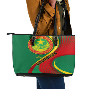 Mauritania Independence Day Leather Tote Bag with Mauritanian Seal - Special Version