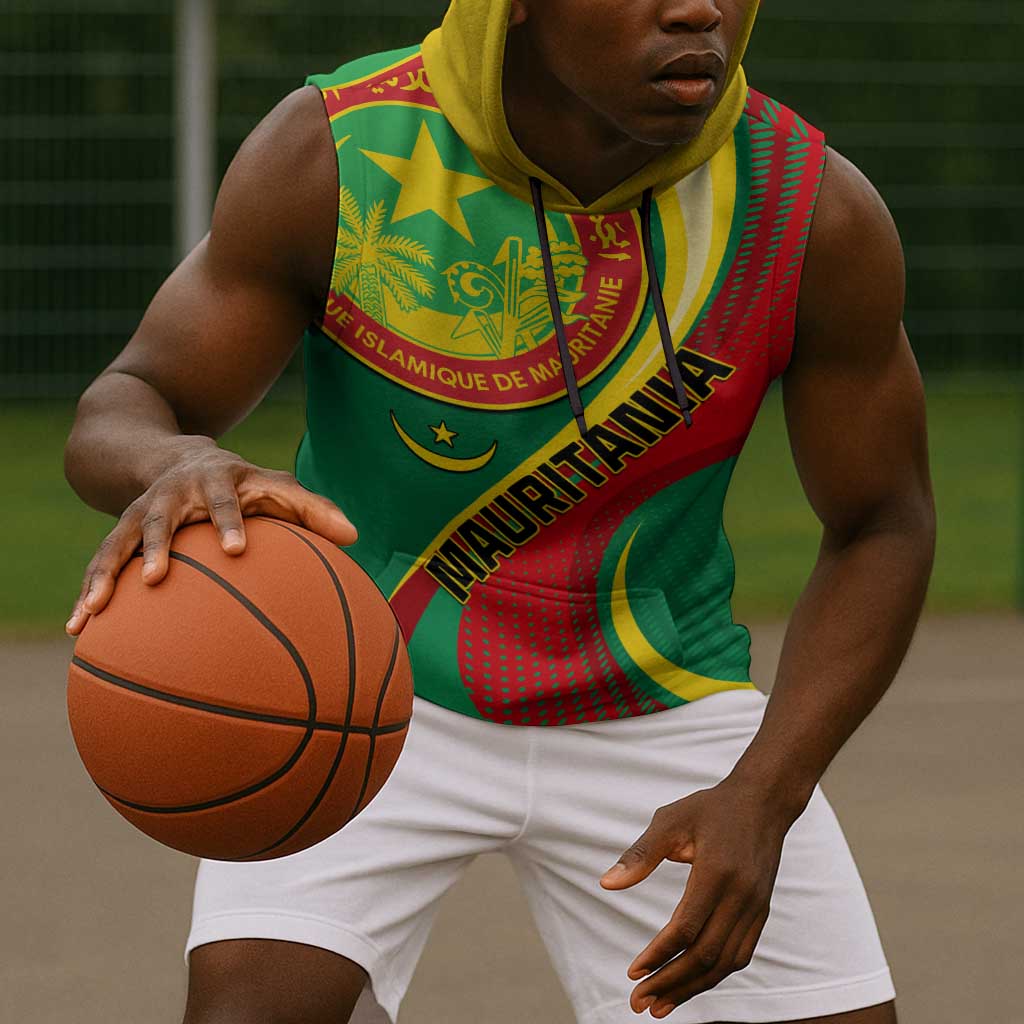 Personalized Mauritania Independence Day Sleeveless Hoodie with Mauritanian Seal - Special Version - African Pride