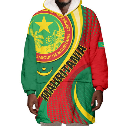 Personalized Mauritania Independence Day Wearable Blanket Hoodie with Mauritanian Seal - Special Version