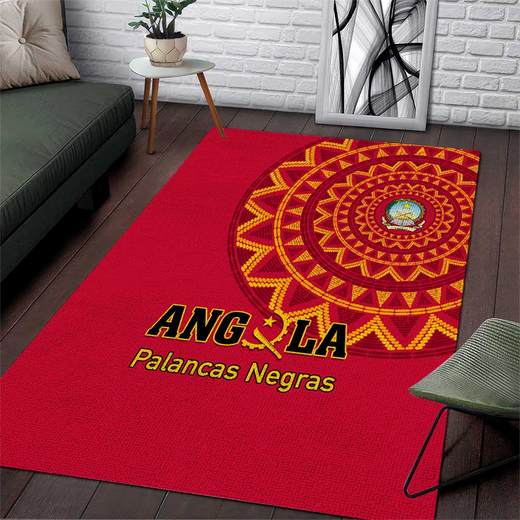 Real Aangola Rug Support Palancas Negras - Red Angola Football Area Rug by AfricanPride