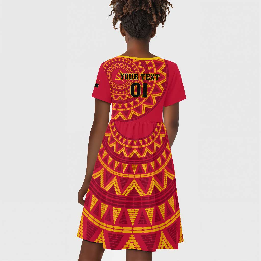 Support Palancas Negras - Red Angola Football Kid Short Sleeve Dress