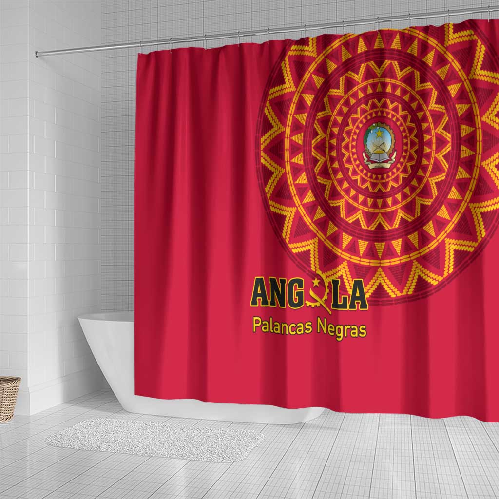 Support Palancas Negras - Red Angola Football Shower Curtain