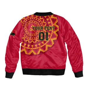 Support Palancas Negras - Red Angola Football Sleeve Zip Bomber Jacket