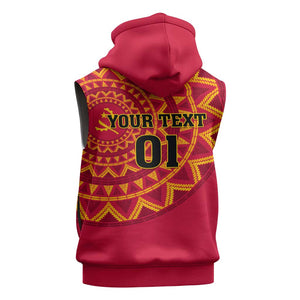 Support Palancas Negras - Red Angola Football Sleeveless Hoodie - African Pride