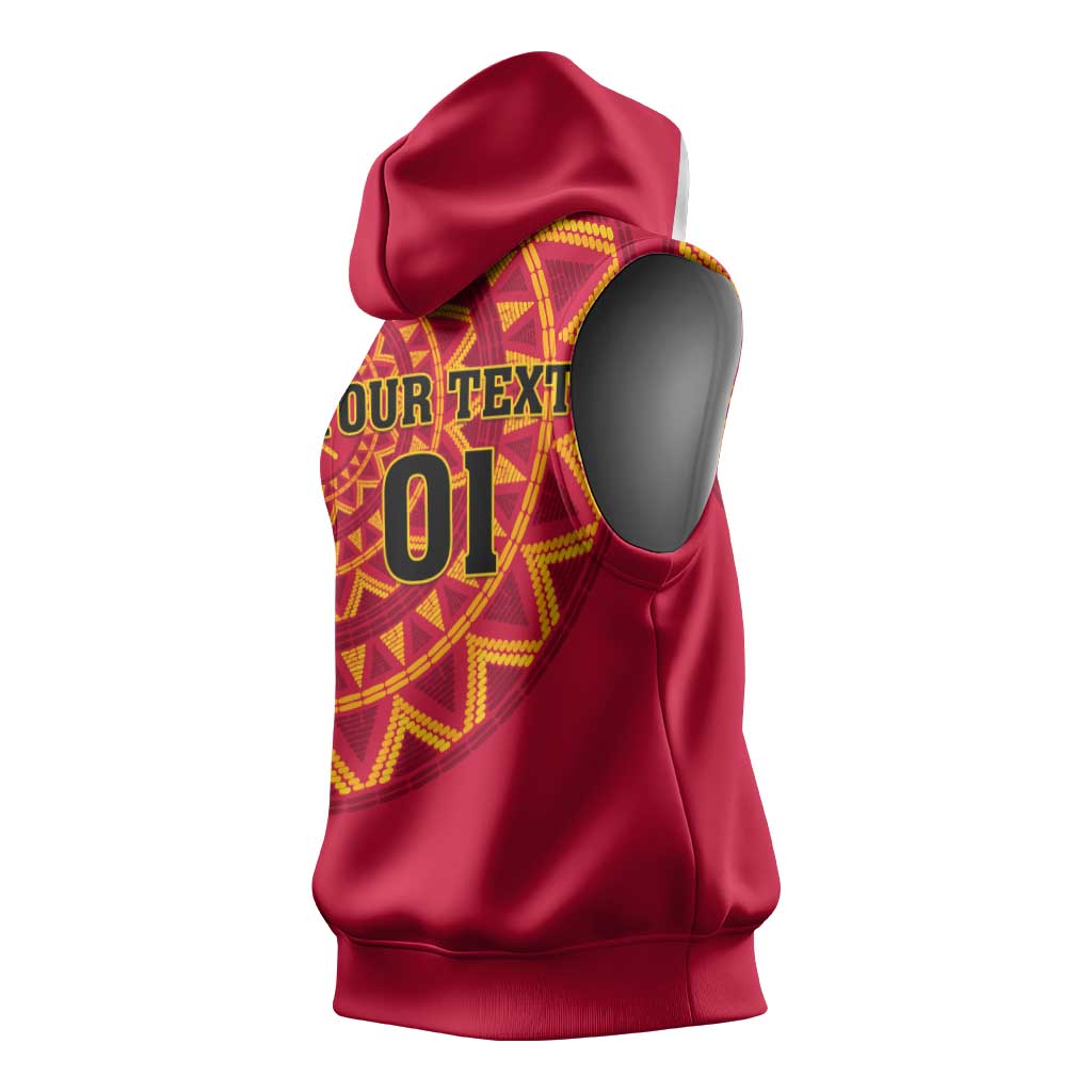 Support Palancas Negras - Red Angola Football Sleeveless Hoodie - African Pride