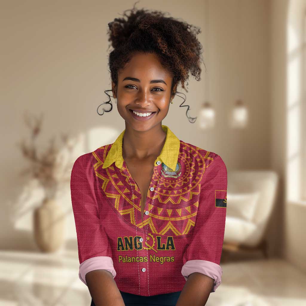 Support Palancas Negras - Red Angola Football Women Casual Shirt LT01