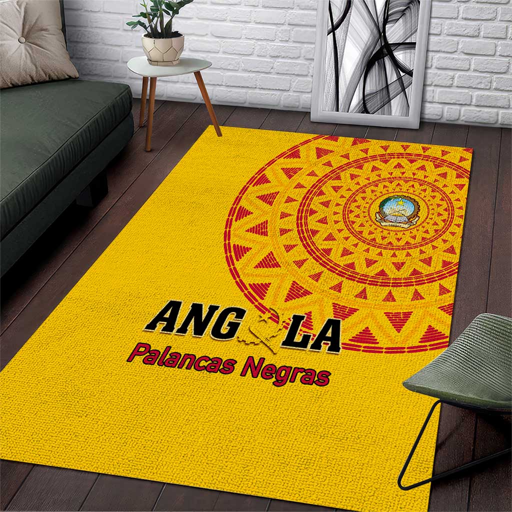 Real Aangola Rug Support Palancas Negras - Yellow Angola Football Area Rug by AfricanPride