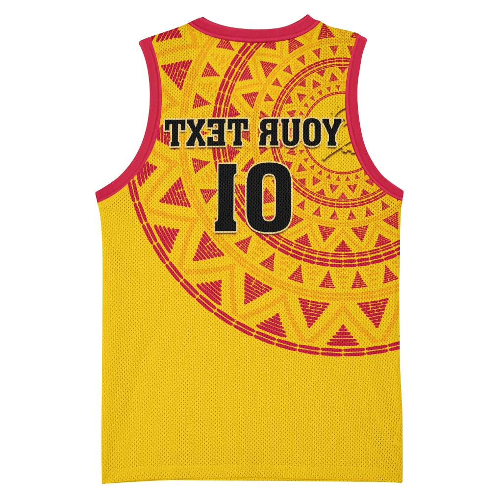 Support Palancas Negras - Yellow Angola Football Basketball Jersey - African Pride