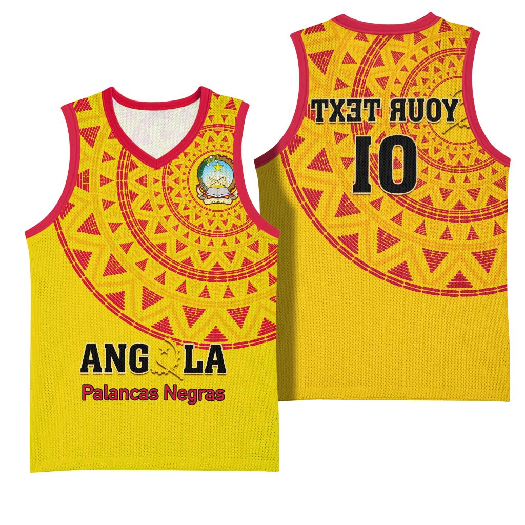 Support Palancas Negras - Yellow Angola Football Basketball Jersey - African Pride