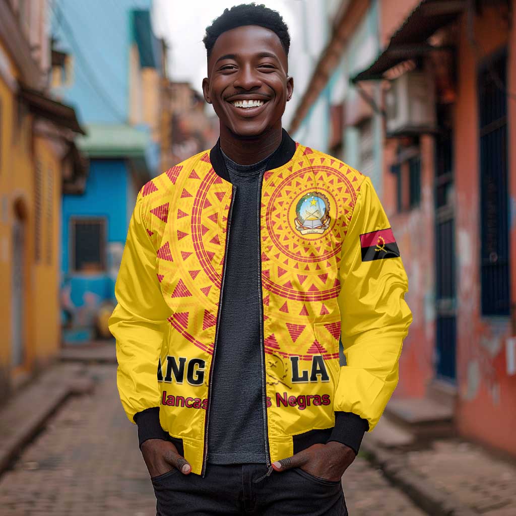 Support Palancas Negras - Yellow Angola Football Bomber Jacket