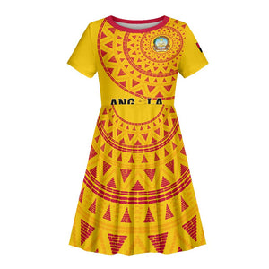 Support Palancas Negras - Yellow Angola Football Kid Short Sleeve Dress