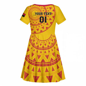 Support Palancas Negras - Yellow Angola Football Kid Short Sleeve Dress