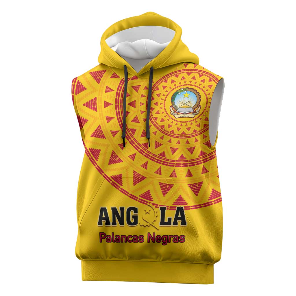 Support Palancas Negras - Yellow Angola Football Sleeveless Hoodie - African Pride