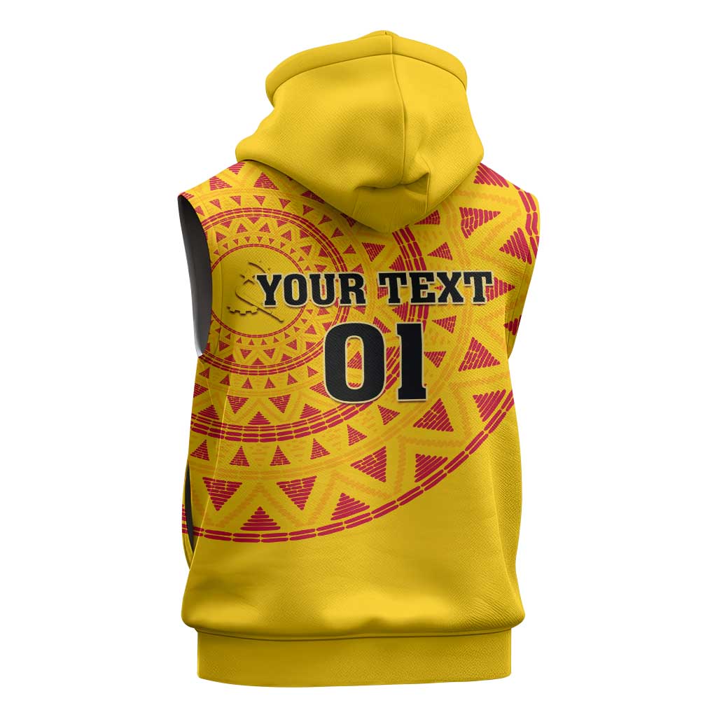 Support Palancas Negras - Yellow Angola Football Sleeveless Hoodie - African Pride