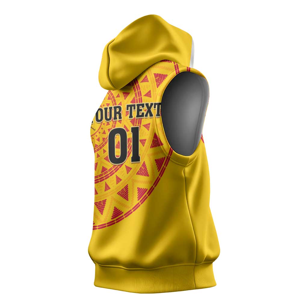 Support Palancas Negras - Yellow Angola Football Sleeveless Hoodie - African Pride