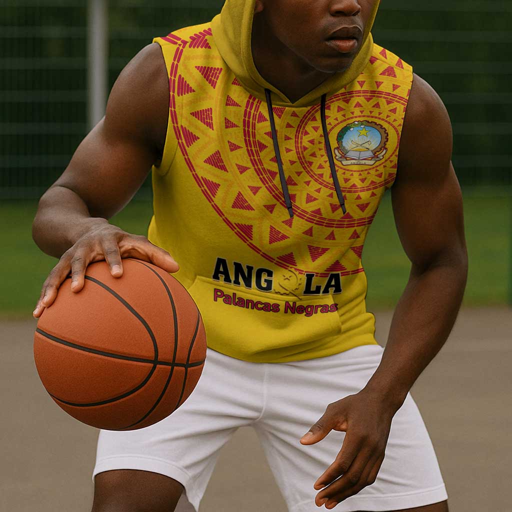 Support Palancas Negras - Yellow Angola Football Sleeveless Hoodie - African Pride