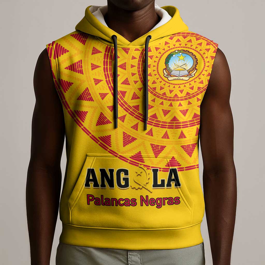 Support Palancas Negras - Yellow Angola Football Sleeveless Hoodie - African Pride