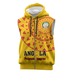 Support Palancas Negras - Yellow Angola Football Sleeveless Zip Hoodie - African Pride