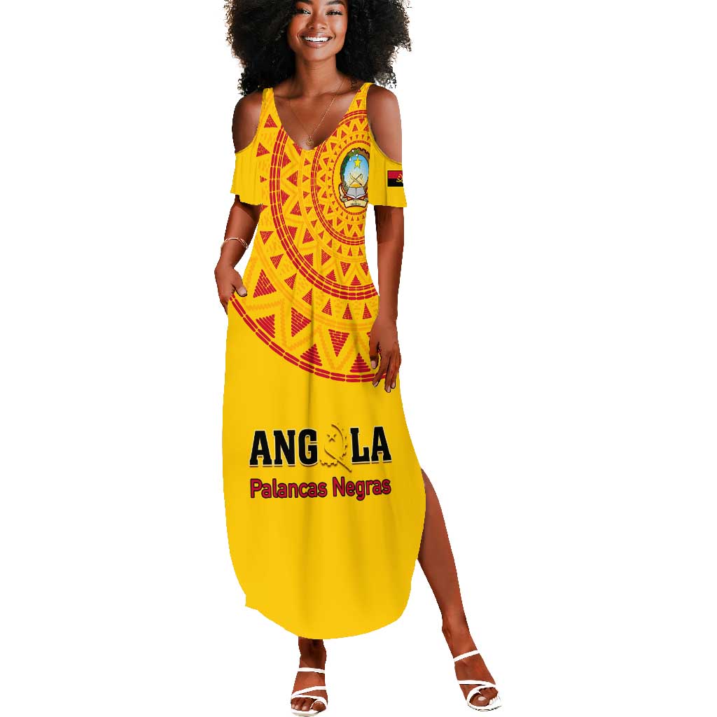 Support Palancas Negras - Yellow Angola Football Summer Maxi Dress