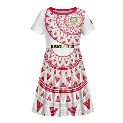 Support Palancas Negras - White Angola Football Kid Short Sleeve Dress