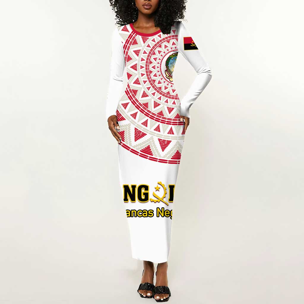 Support Palancas Negras - White Angola Football Long Sleeve Bodycon Dress LT01