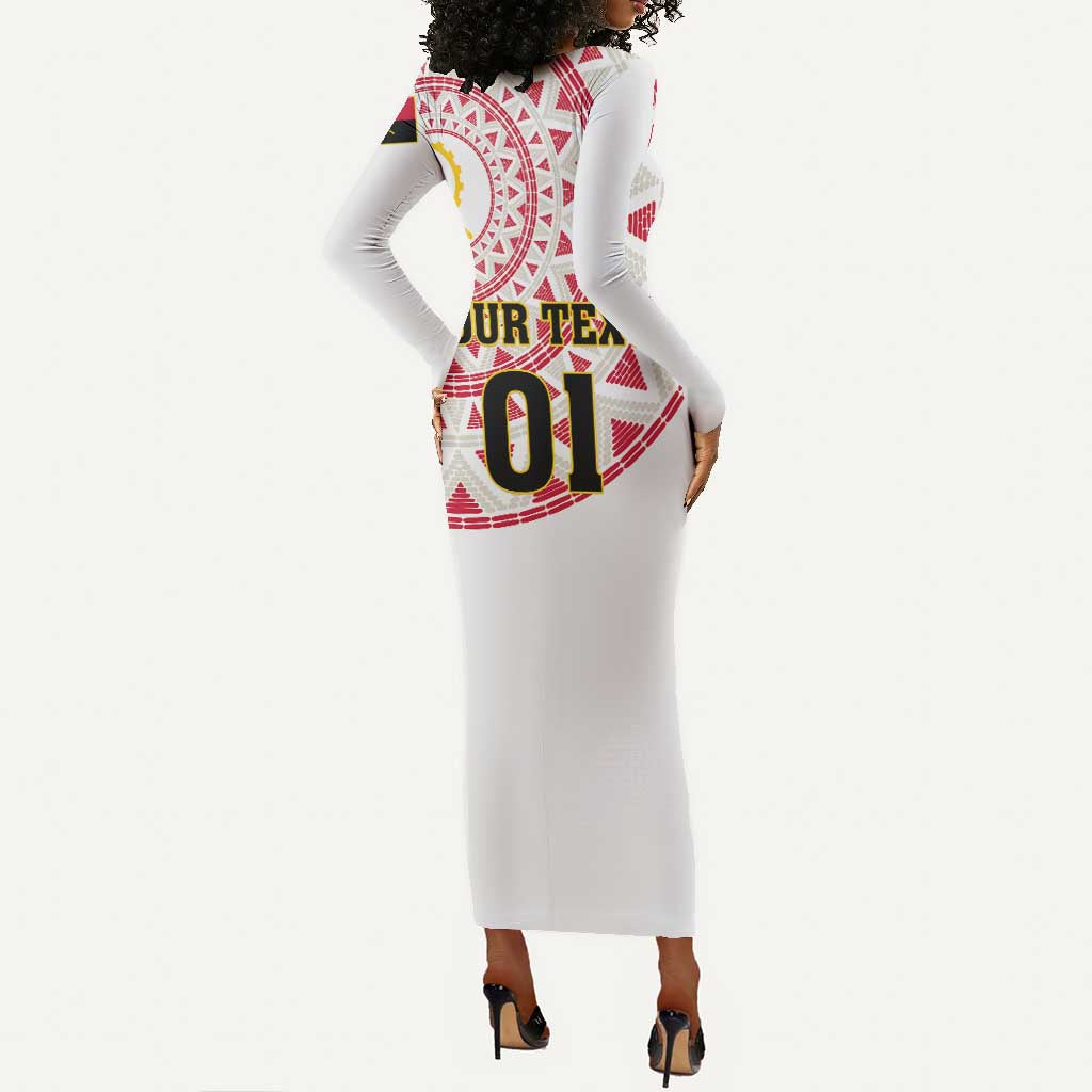 Support Palancas Negras - White Angola Football Long Sleeve Bodycon Dress LT01