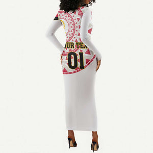 Support Palancas Negras - White Angola Football Long Sleeve Bodycon Dress LT01