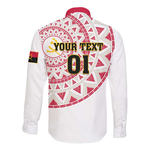 Support Palancas Negras - White Angola Football Long Sleeve Button Shirt