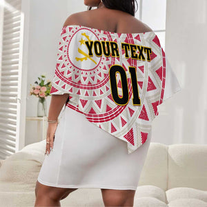 Support Palancas Negras - White Angola Football Off Shoulder Short Dress LT01