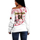Support Palancas Negras - White Angola Football Off Shoulder Sweater