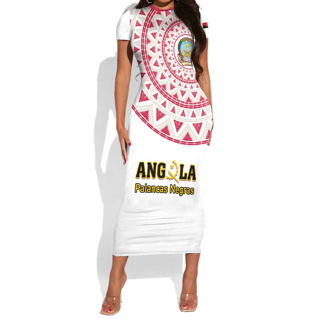 Support Palancas Negras - White Angola Football Short Sleeve Bodycon Dress LT01