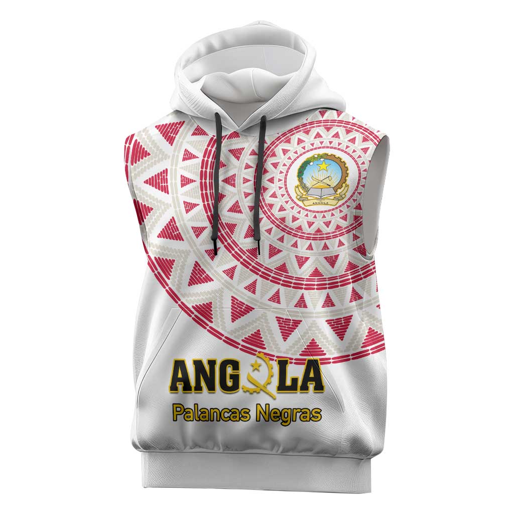 Support Palancas Negras - White Angola Football Sleeveless Hoodie - African Pride