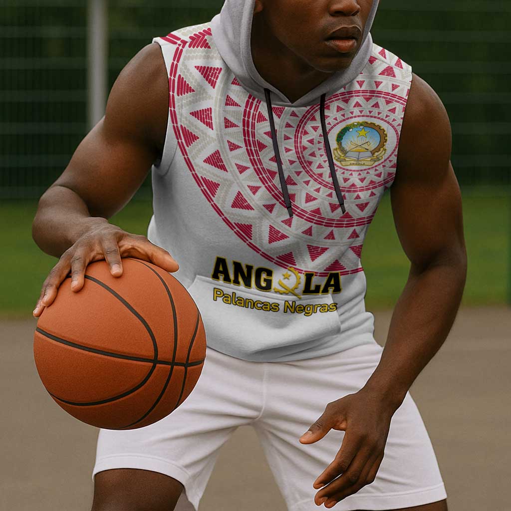 Support Palancas Negras - White Angola Football Sleeveless Hoodie - African Pride