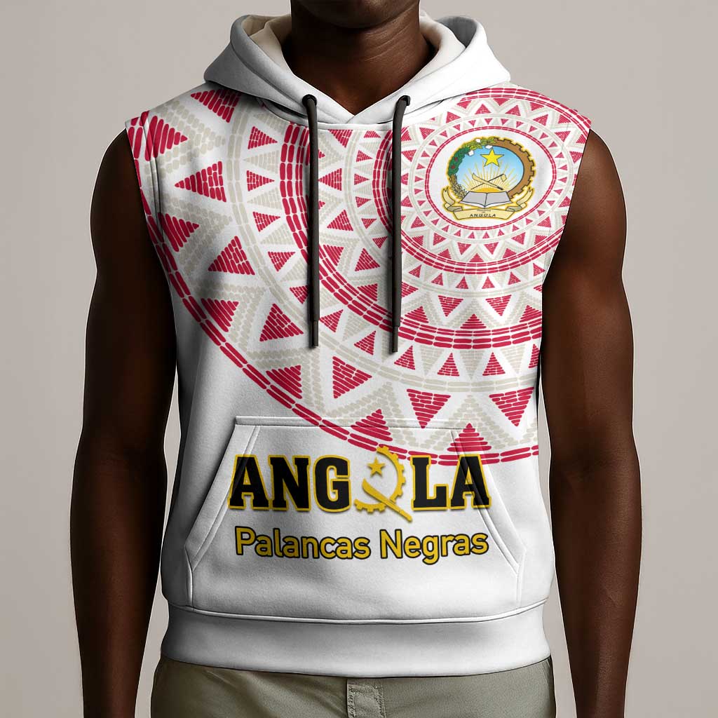 Support Palancas Negras - White Angola Football Sleeveless Hoodie - African Pride