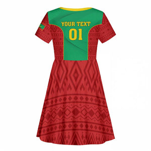Support the Lions of Chinguetti - Mauritania Football Kid Short Sleeve Dress