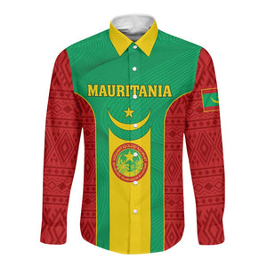 Support the Lions of Chinguetti - Mauritania Football Long Sleeve Button Shirt