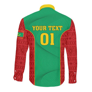 Support the Lions of Chinguetti - Mauritania Football Long Sleeve Button Shirt