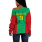 Support the Lions of Chinguetti - Mauritania Football Off Shoulder Sweater