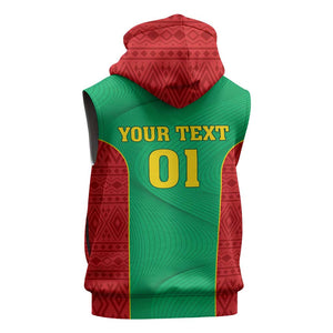 Support the Lions of Chinguetti - Mauritania Football Sleeveless Zip Hoodie - African Pride