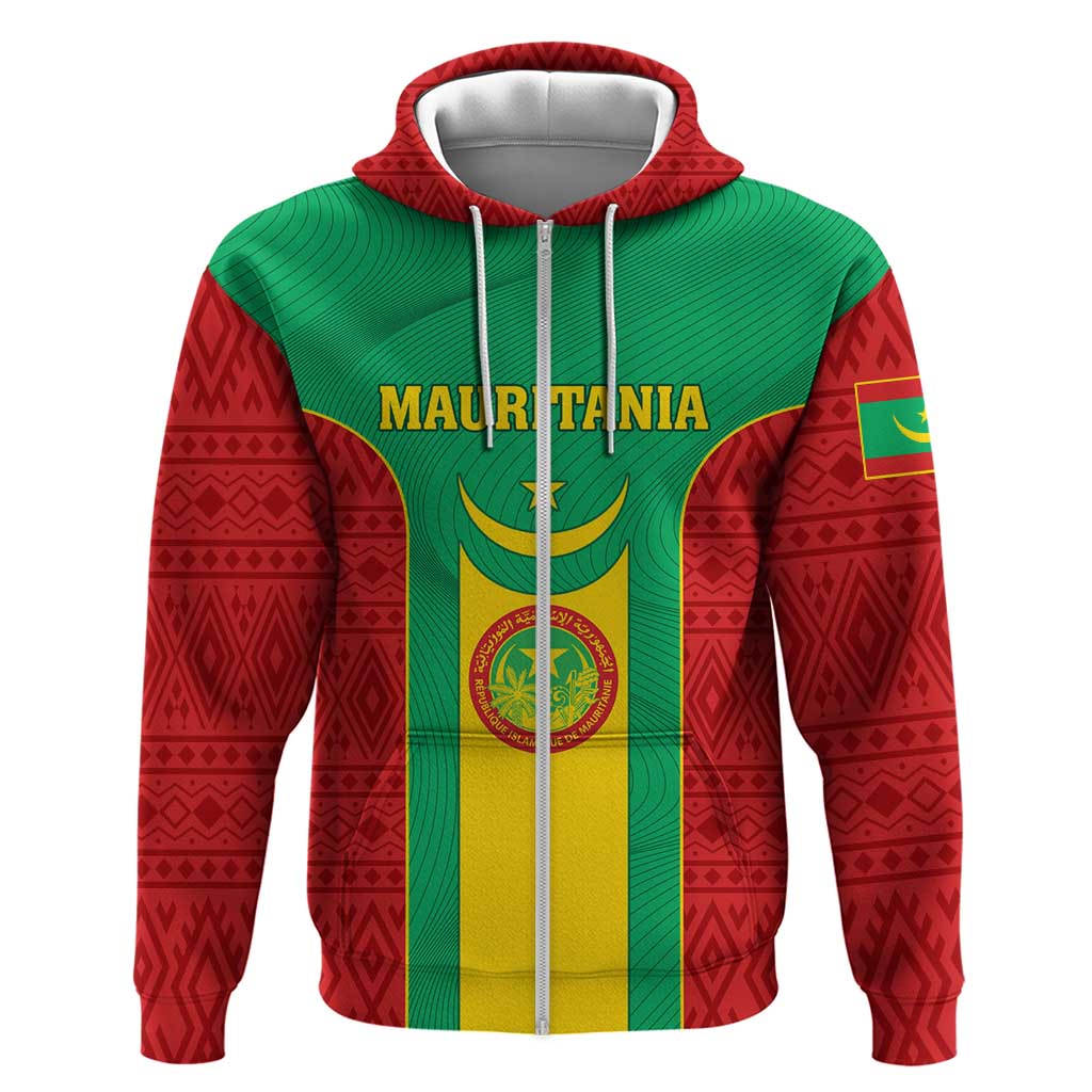 Support the Lions of Chinguetti - Mauritania Football Zip Hoodie