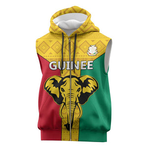 Guinea Football Sleeveless Zip Hoodie Come On Syli National - African Pride