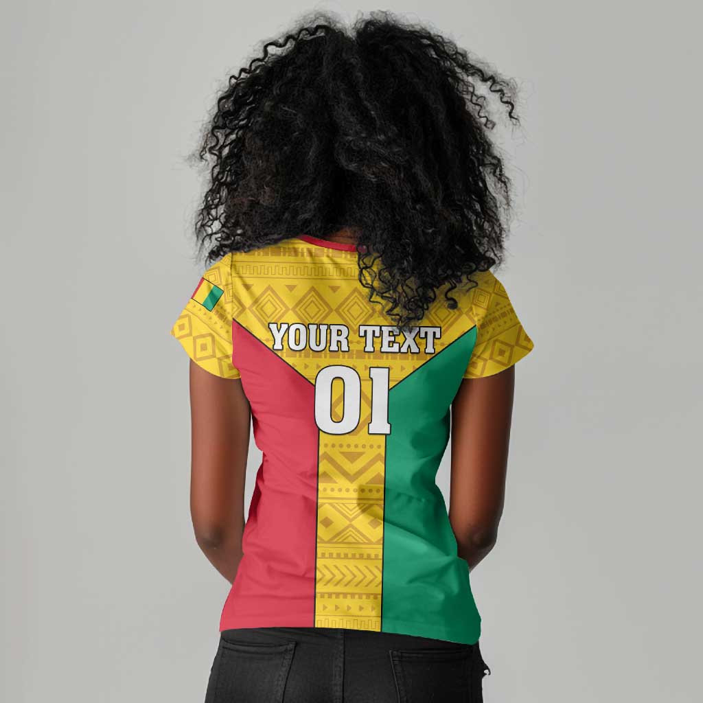 Guinea Football Women V-Neck T-Shirt Come On Syli National