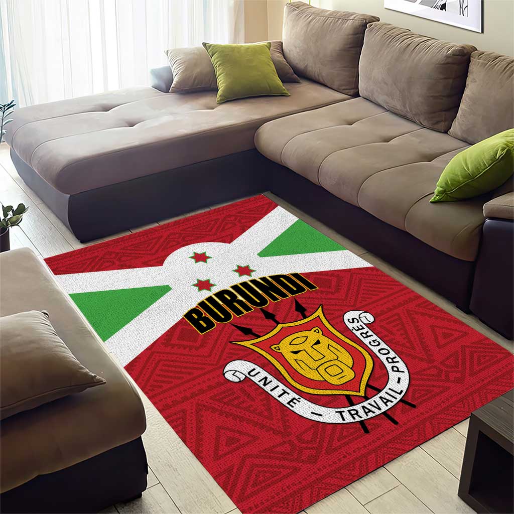 Burundi Area Rug Coat Of Arms African Pattern