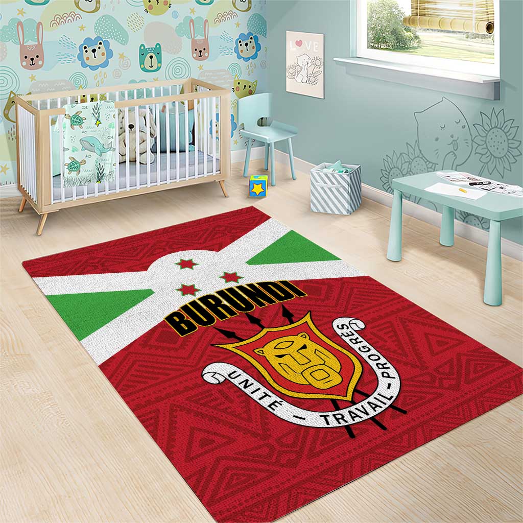 Burundi Area Rug Coat Of Arms African Pattern