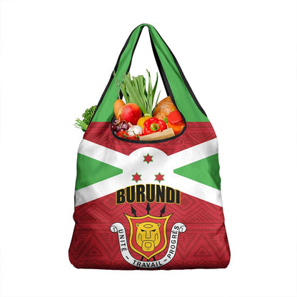 Burundi Grocery Bag Coat Of Arms African Pattern