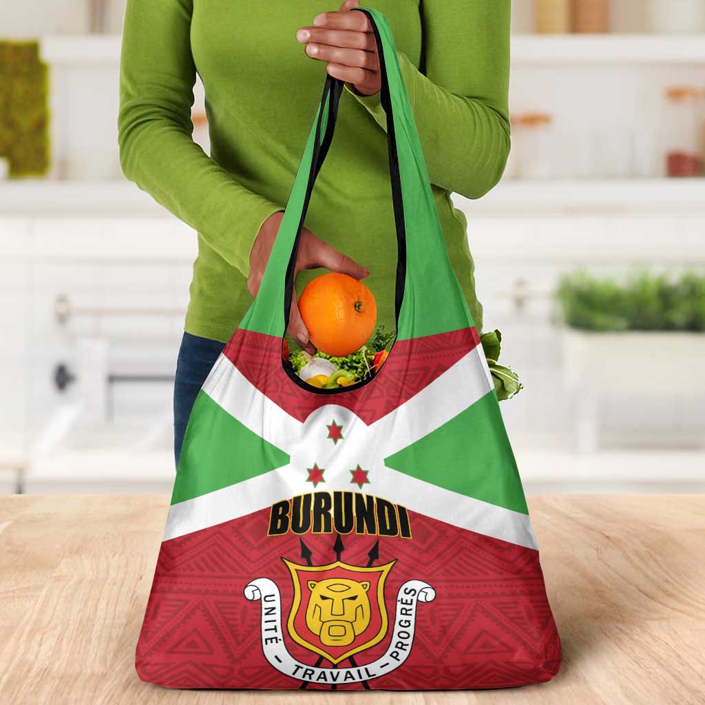 Burundi Grocery Bag Coat Of Arms African Pattern
