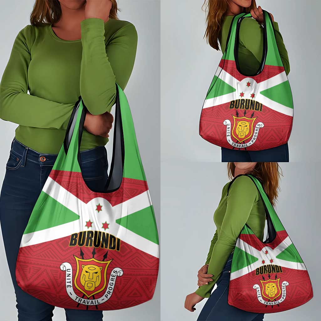 Burundi Grocery Bag Coat Of Arms African Pattern