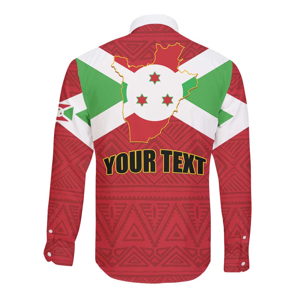 Personalized Burundi Long Sleeve Button Shirt Coat Of Arms African Pattern
