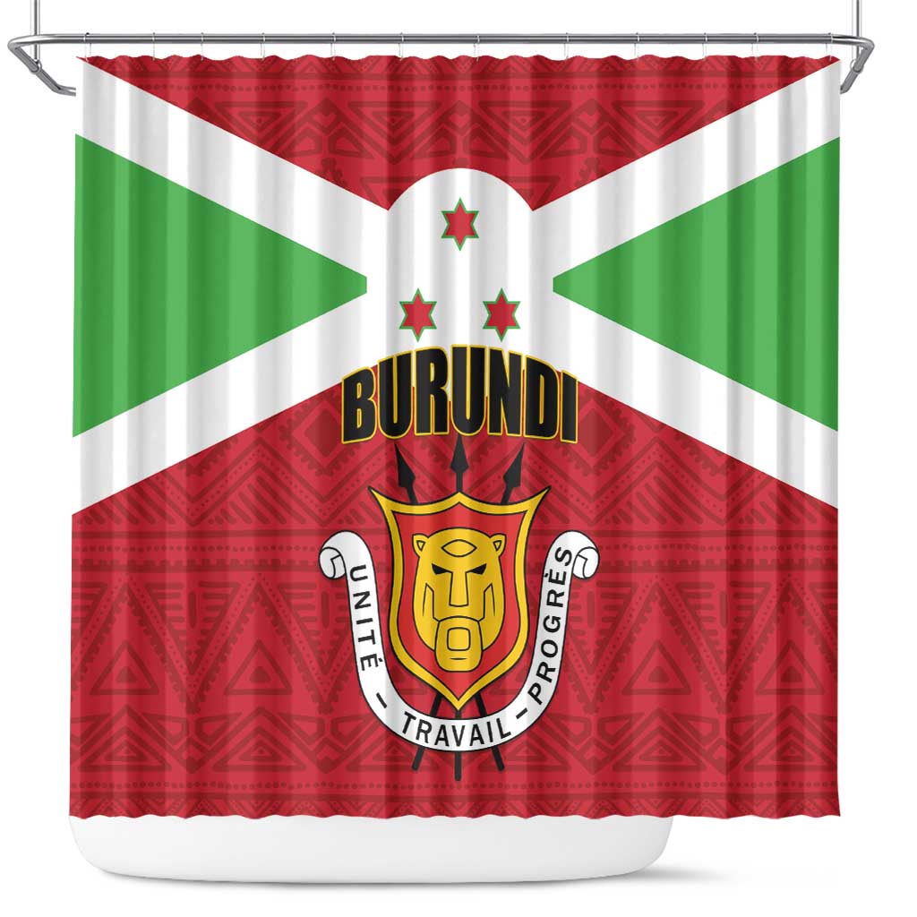 Burundi Shower Curtain Coat Of Arms African Pattern